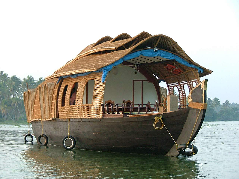 Image of houseboat in Kerala backwaters