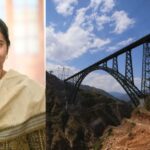 Image of Madhavi Latha and the Chenab bridge