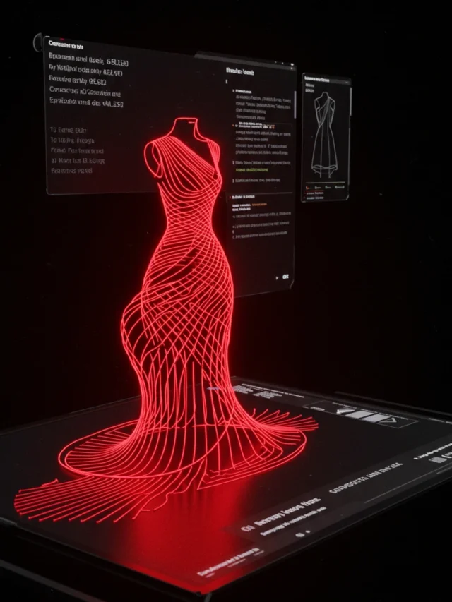 Visual A digital interface showing AI generating a clothing pattern
